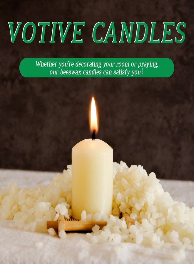 ENCANLIGHT Beeswax Votive Candles, 16-Pack Natural Bees Wax Candles Bulk, 9 Hours Long Burning, Unscented & Smokeless Pure Beeswax Candle 1.37 x1.85 Inches for Wedding, Birthday, Prayers, Relax - Image 5